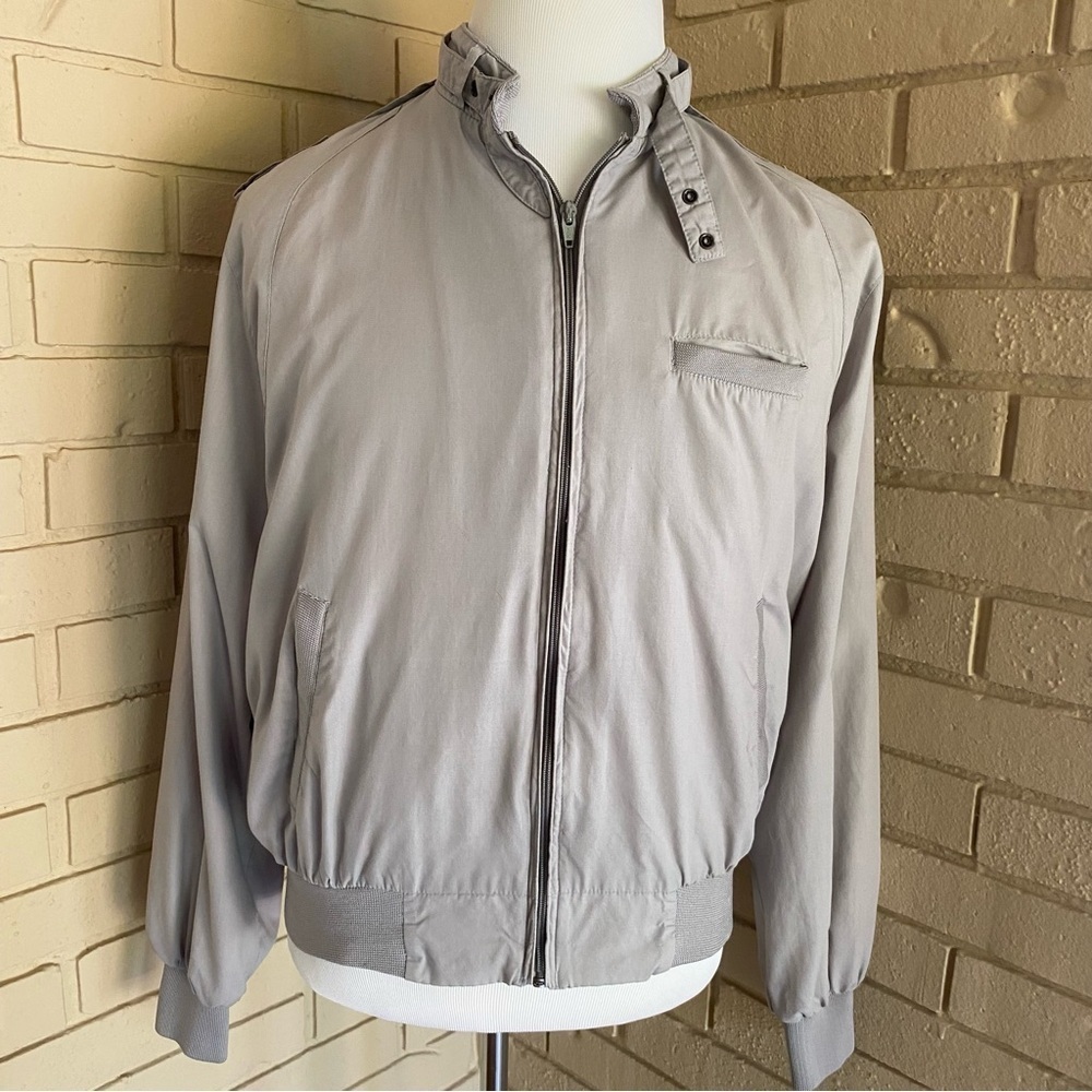 Vintage Street Moves Jacket Mens XL Gray Bomber Full Zip Pockets 80’s
